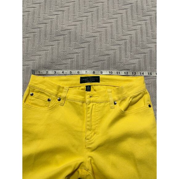 Lauren Ralph Lauren yellow straight leg jeans size 6 petite - Picture 5 of 7